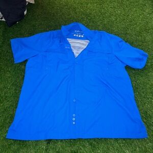 GameGuard Outdoors Mens 3XL Blue Short Sleeve Vented Fishing Shirt Quick Dry GG